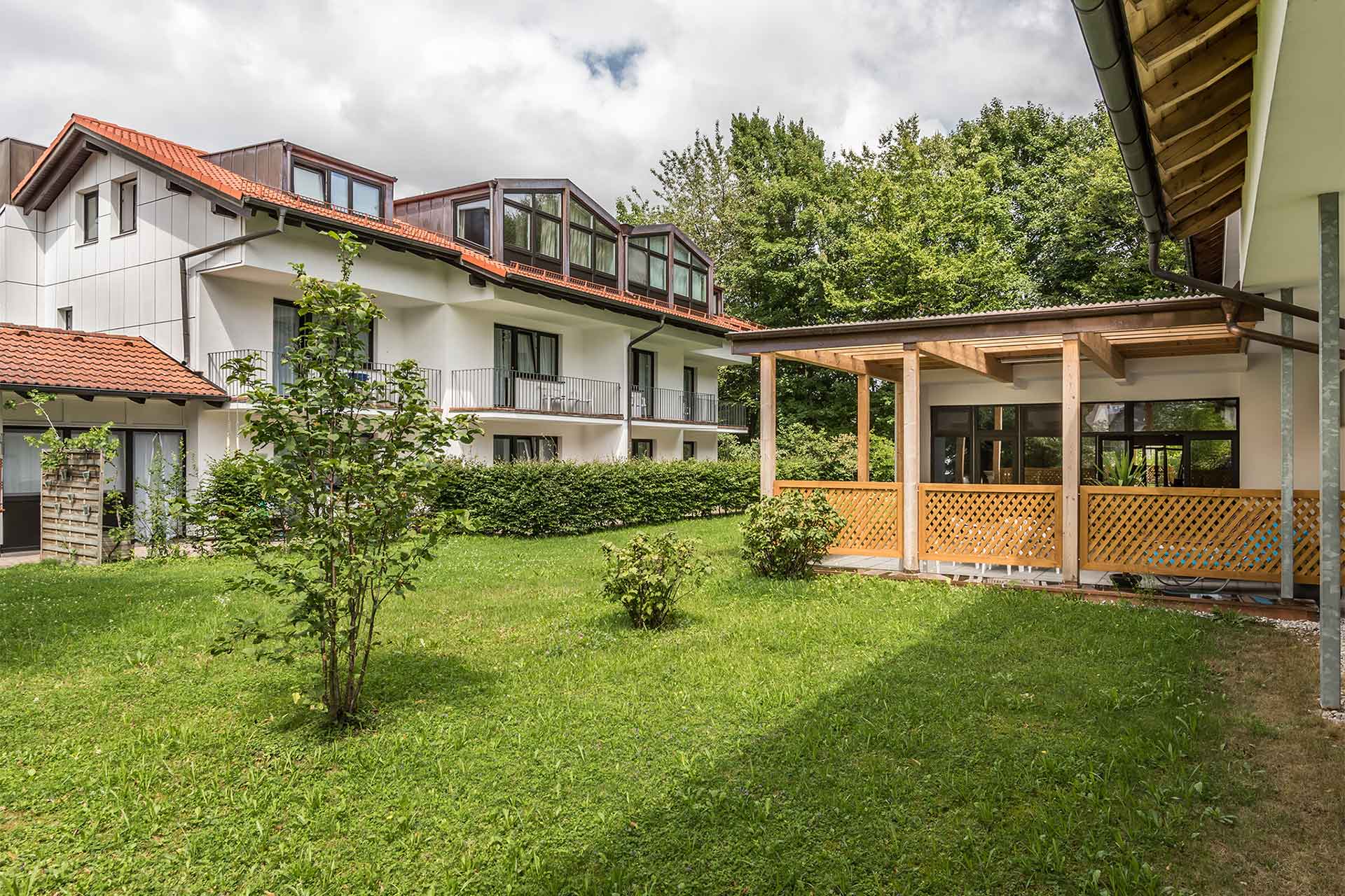 Vogelperspektive der Apartments des Hotel am Moosfeld.